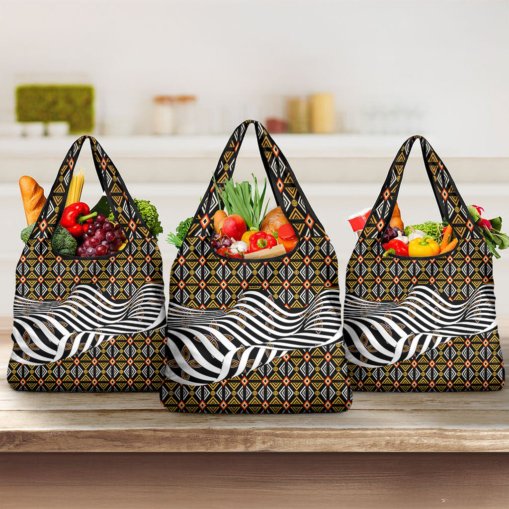 Cameroon Toghu Bamenda Grocery Bag African Traditional Art