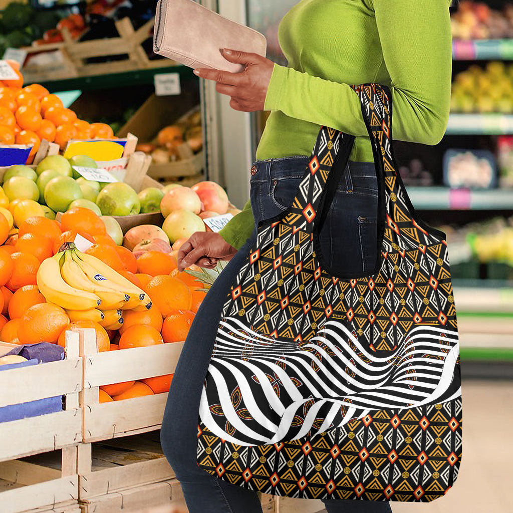 Cameroon Toghu Bamenda Grocery Bag African Traditional Art