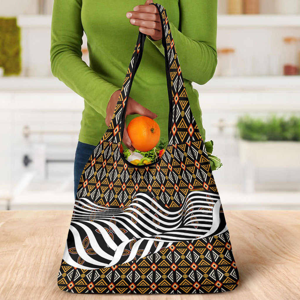 Cameroon Toghu Bamenda Grocery Bag African Traditional Art