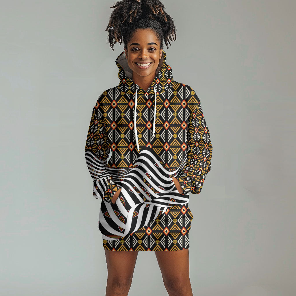 Cameroon Toghu Bamenda Hoodie Dress African Traditional Art