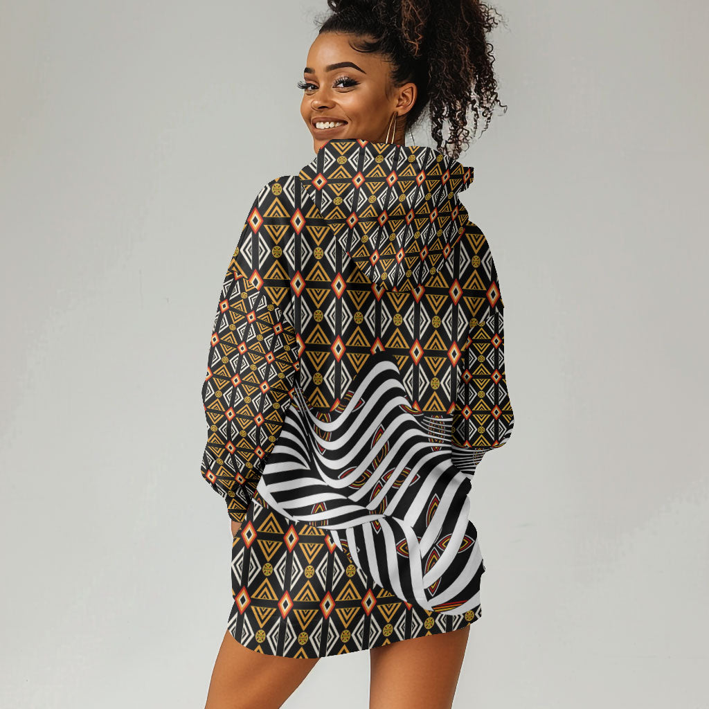 Cameroon Toghu Bamenda Hoodie Dress African Traditional Art