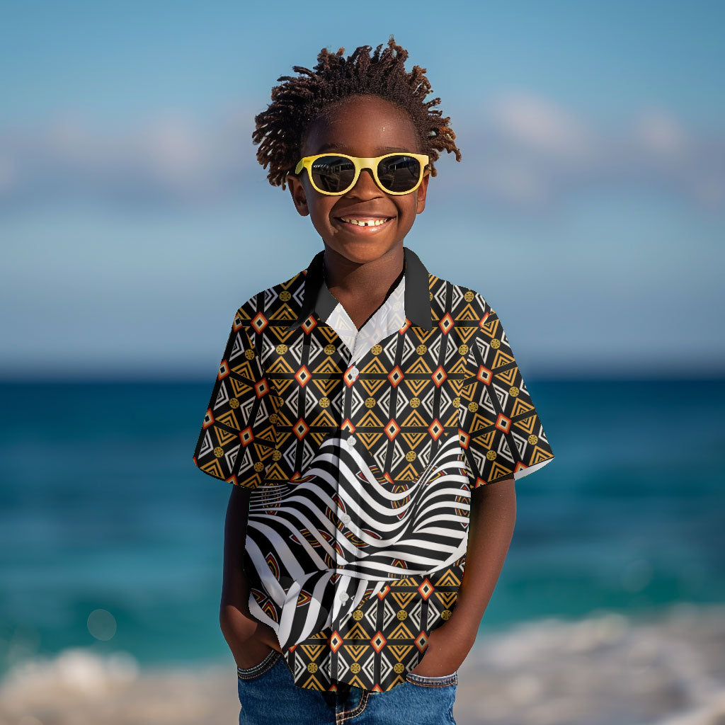Cameroon Toghu Bamenda Kid Hawaiian Shirt African Traditional Art