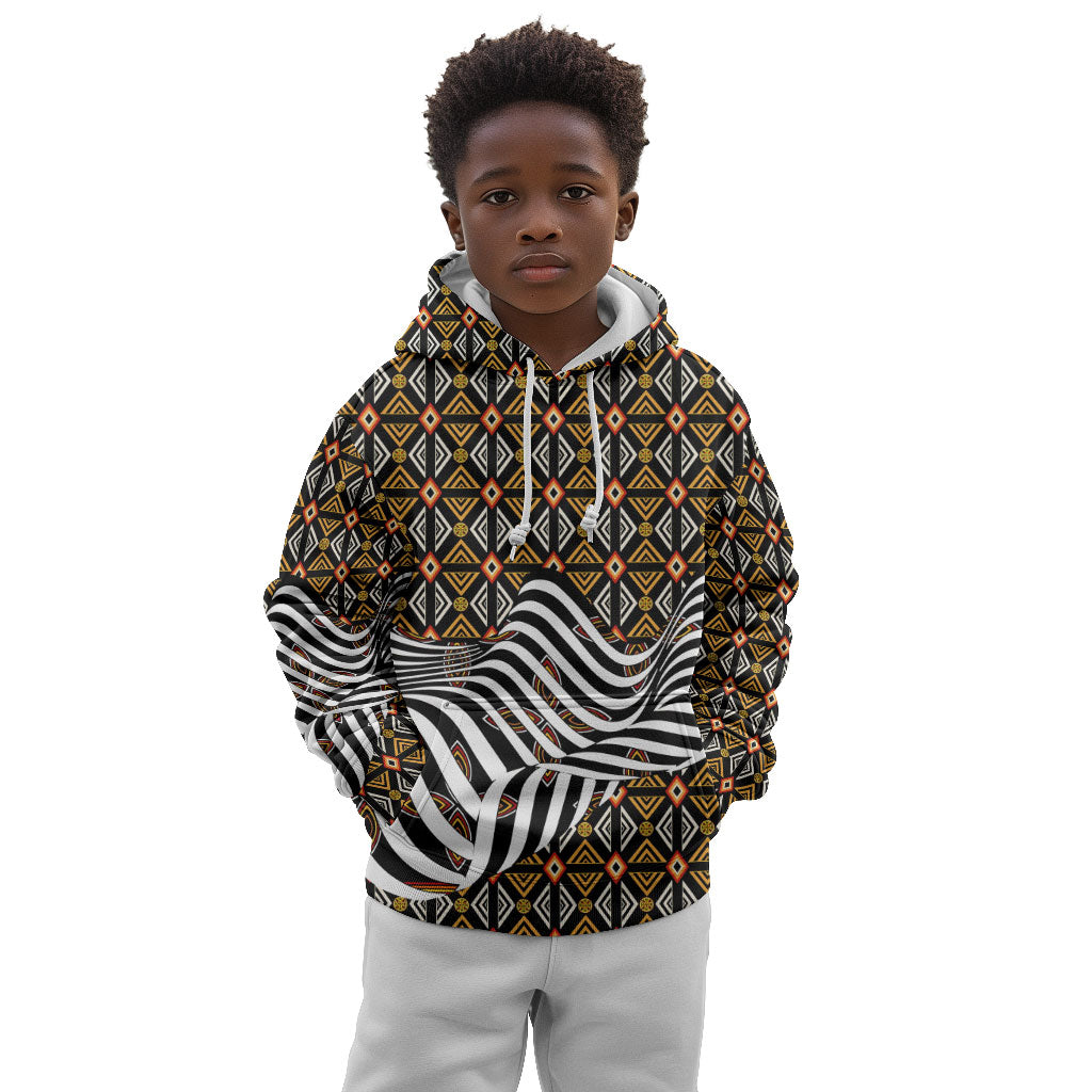 Cameroon Toghu Bamenda Kid Hoodie African Traditional Art