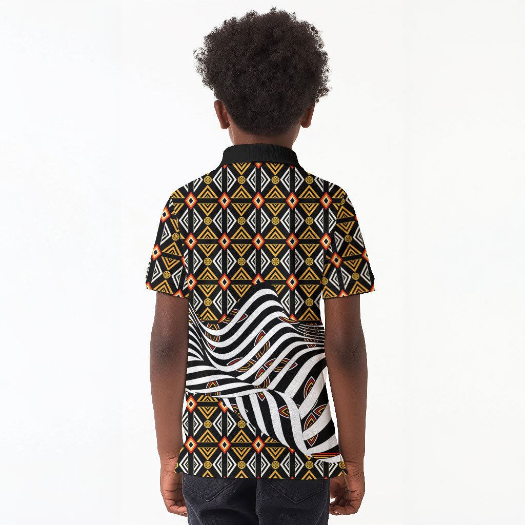 Cameroon Toghu Bamenda Kid Polo Shirt African Traditional Art