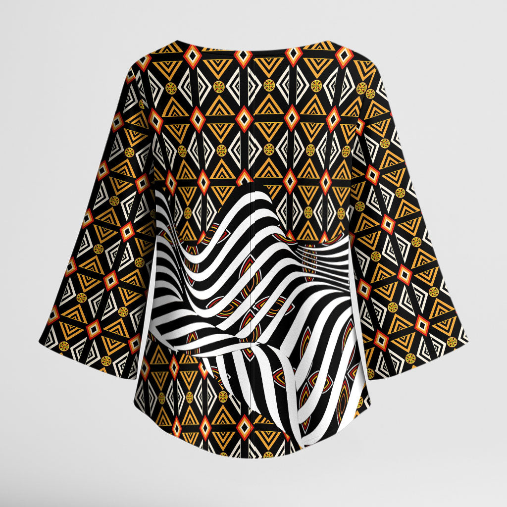 Cameroon Toghu Bamenda Kimono Sleeve Blouse African Traditional Art