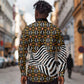 Cameroon Toghu Bamenda Long Sleeve Button Shirt African Traditional Art