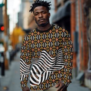 Cameroon Toghu Bamenda Long Sleeve Shirt African Traditional Art