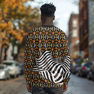 Cameroon Toghu Bamenda Long Sleeve Shirt African Traditional Art