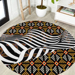 Cameroon Toghu Bamenda Round Carpet African Traditional Art