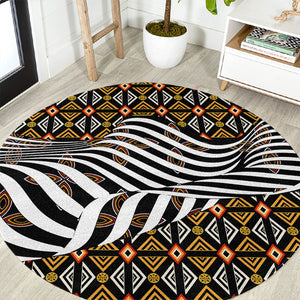 Cameroon Toghu Bamenda Round Carpet African Traditional Art