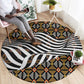 Cameroon Toghu Bamenda Round Carpet African Traditional Art