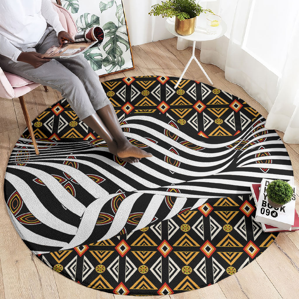 Cameroon Toghu Bamenda Round Carpet African Traditional Art