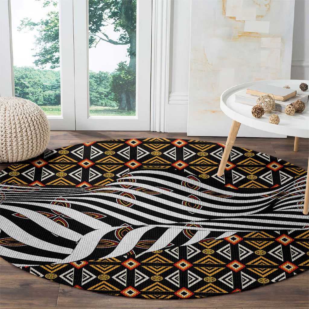Cameroon Toghu Bamenda Round Carpet African Traditional Art