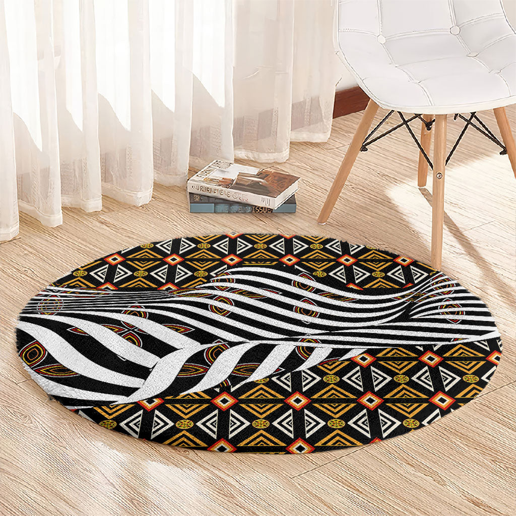 Cameroon Toghu Bamenda Round Carpet African Traditional Art