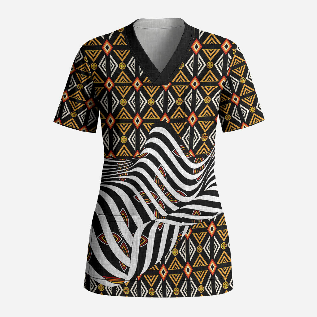 Cameroon Toghu Bamenda Scrub Top African Traditional Art