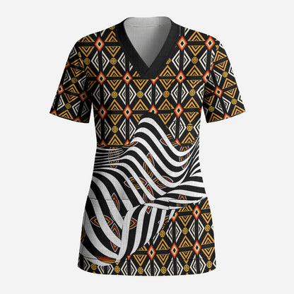 Cameroon Toghu Bamenda Scrub Top African Traditional Art