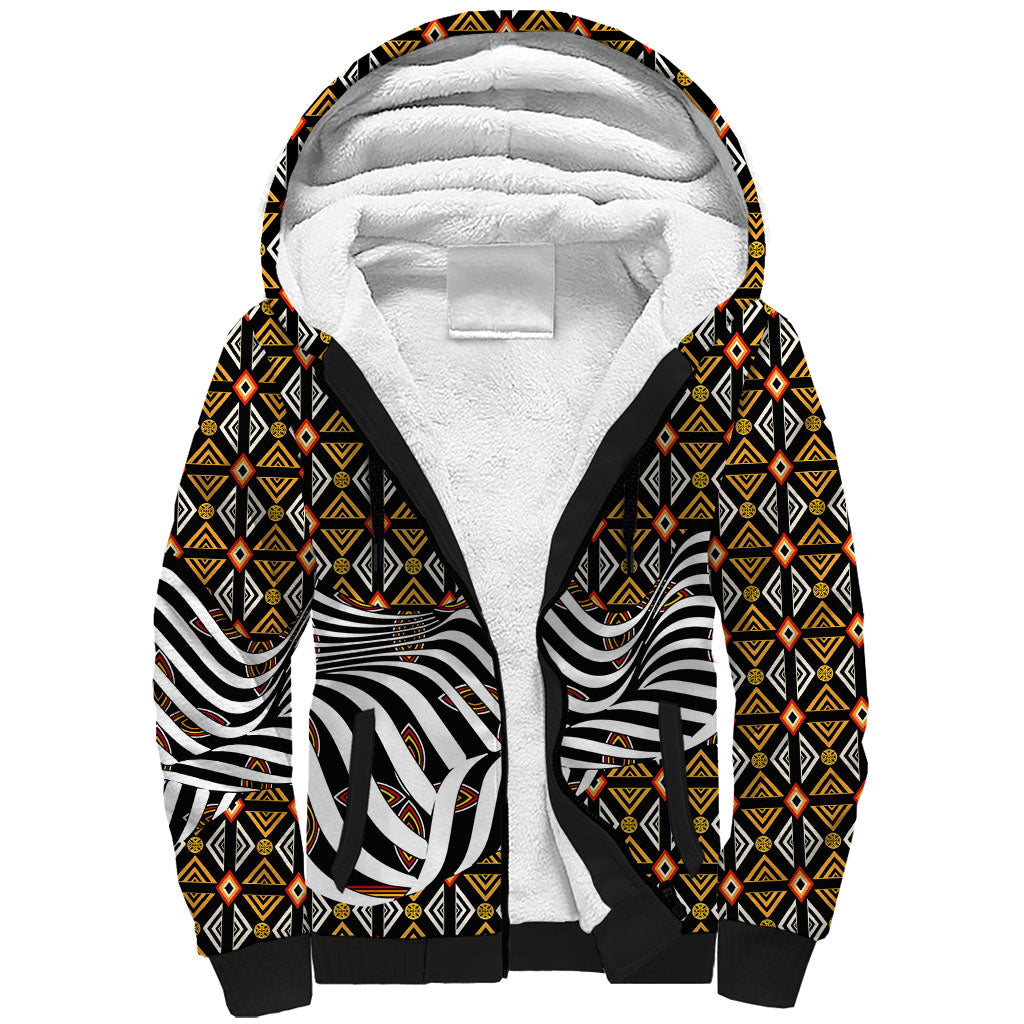 Cameroon Toghu Bamenda Sherpa Hoodie African Traditional Art