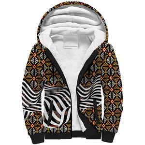 Cameroon Toghu Bamenda Sherpa Hoodie African Traditional Art