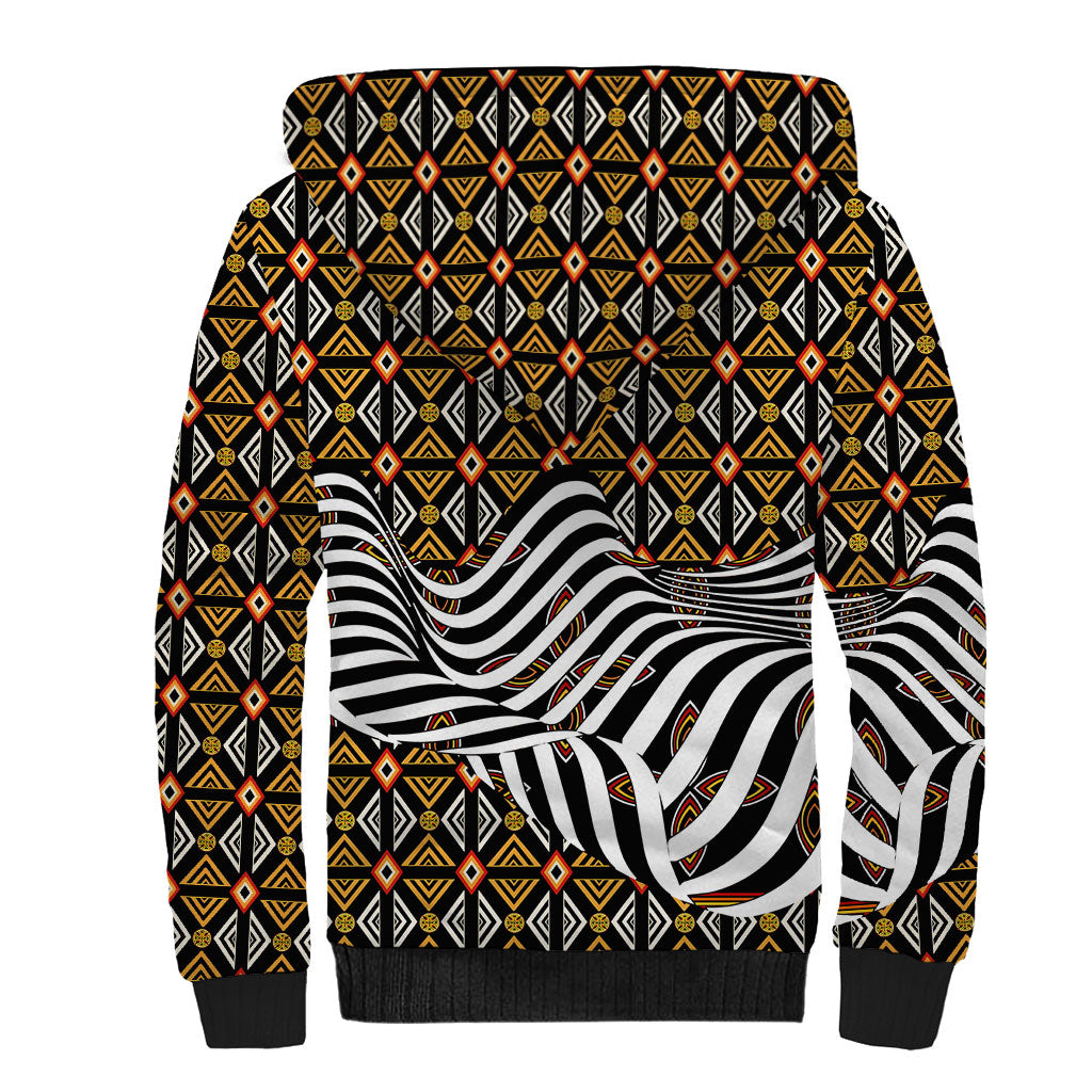 Cameroon Toghu Bamenda Sherpa Hoodie African Traditional Art