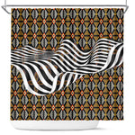 Cameroon Toghu Bamenda Shower Curtain African Traditional Art