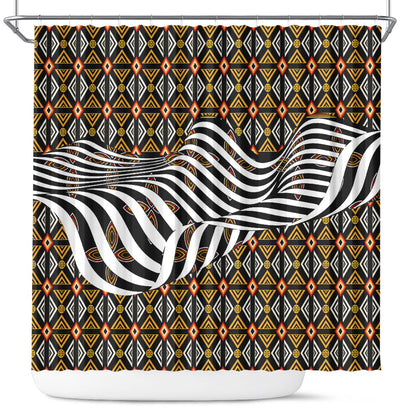 Cameroon Toghu Bamenda Shower Curtain African Traditional Art