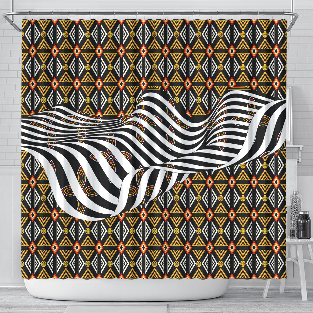 Cameroon Toghu Bamenda Shower Curtain African Traditional Art