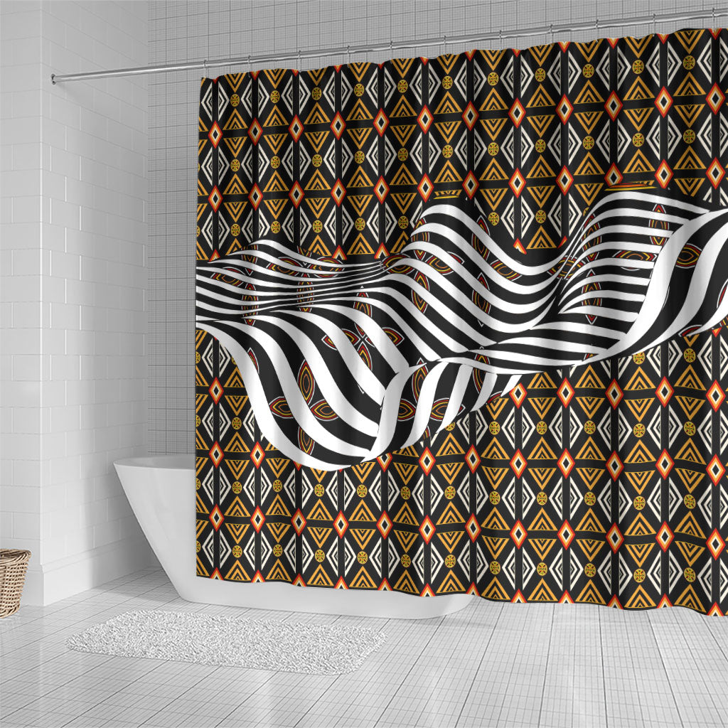 Cameroon Toghu Bamenda Shower Curtain African Traditional Art
