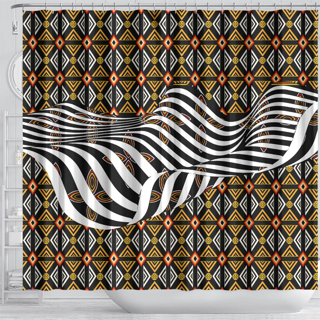 Cameroon Toghu Bamenda Shower Curtain African Traditional Art