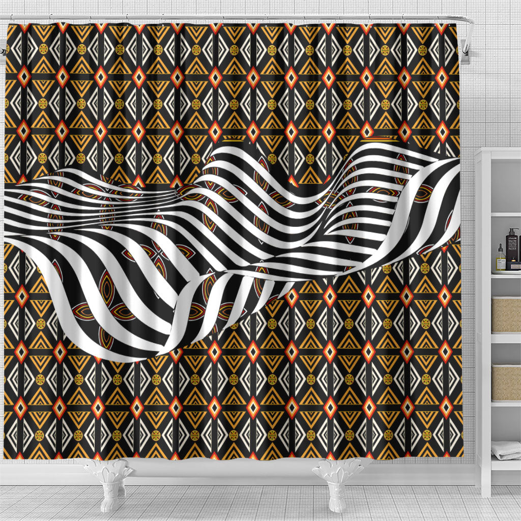 Cameroon Toghu Bamenda Shower Curtain African Traditional Art