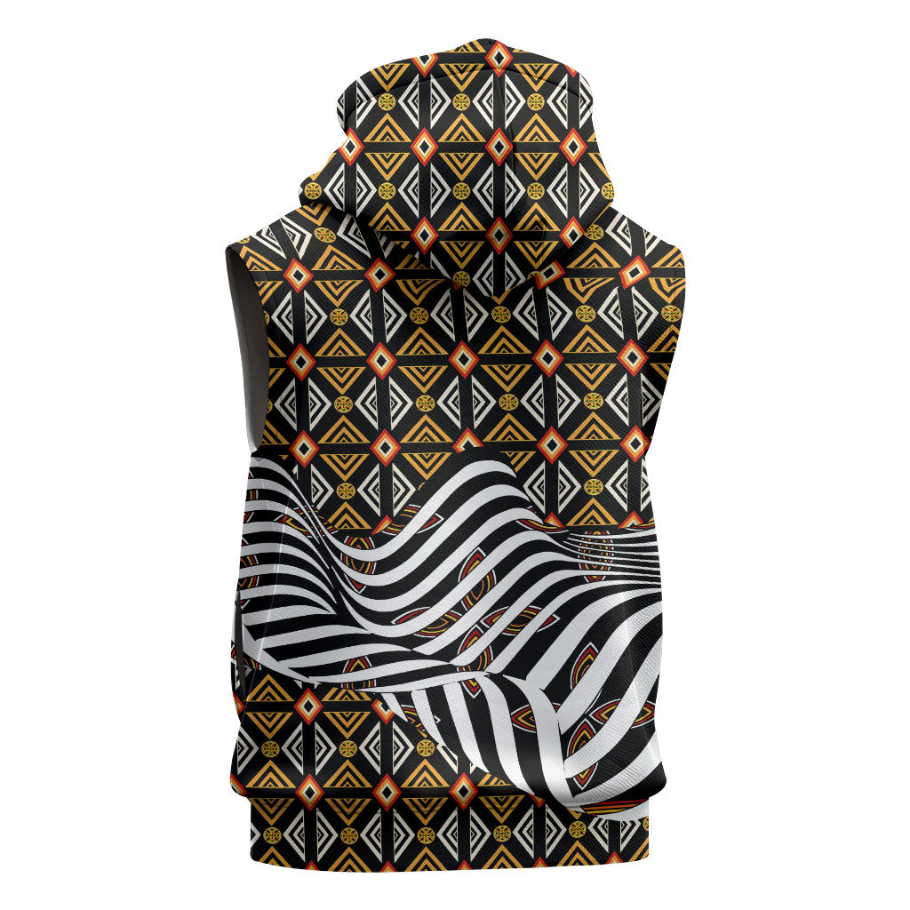 Cameroon Toghu Bamenda Sleeveless Hoodie African Traditional Art