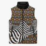 Cameroon Toghu Bamenda Sleeveless Puffer Jacket African Traditional Art