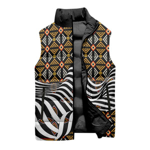 Cameroon Toghu Bamenda Sleeveless Puffer Jacket African Traditional Art