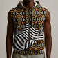 Cameroon Toghu Bamenda Sleeveless Zip Hoodie African Traditional Art