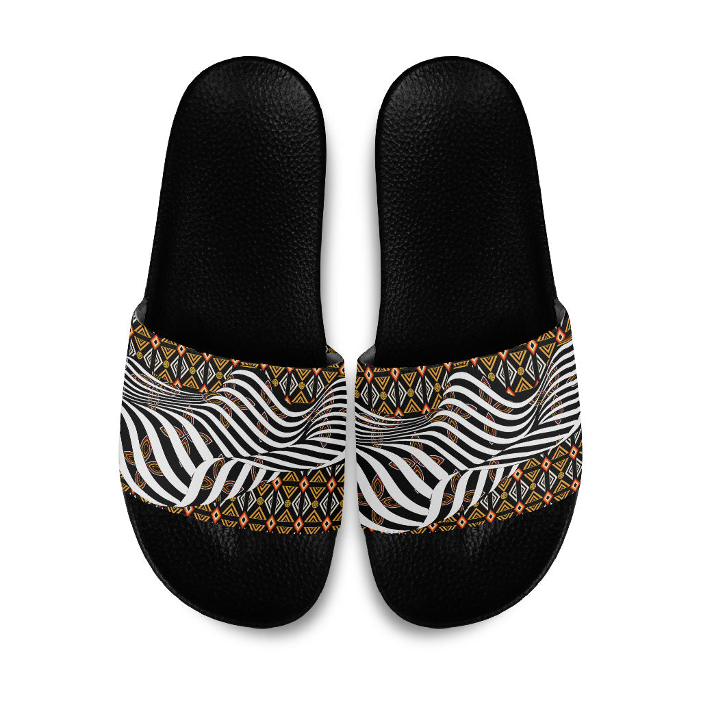 Cameroon Toghu Bamenda Slide Sandals African Traditional Art