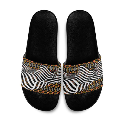 Cameroon Toghu Bamenda Slide Sandals African Traditional Art
