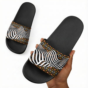 Cameroon Toghu Bamenda Slide Sandals African Traditional Art