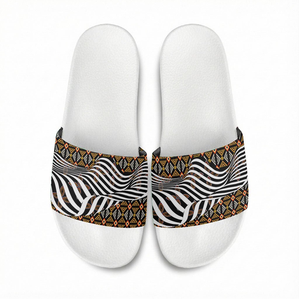 Cameroon Toghu Bamenda Slide Sandals African Traditional Art