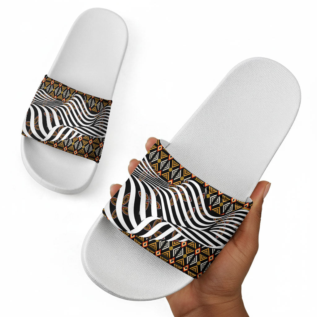 Cameroon Toghu Bamenda Slide Sandals African Traditional Art