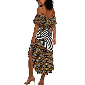 Cameroon Toghu Bamenda Summer Maxi Dress African Traditional Art