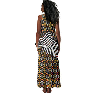 Cameroon Toghu Bamenda Tank Maxi Dress African Traditional Art