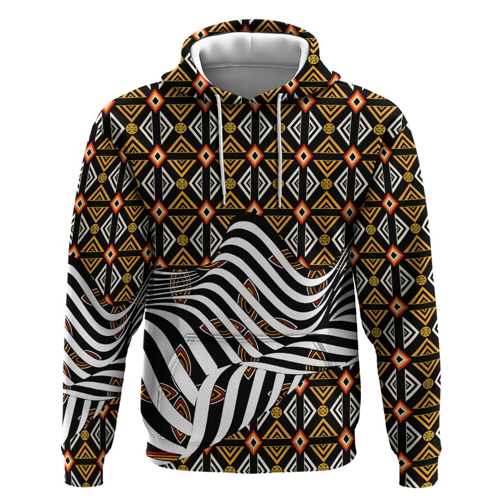 Cameroon Toghu Bamenda Zip Hoodie African Traditional Art