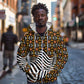 Cameroon Toghu Bamenda Zip Hoodie African Traditional Art