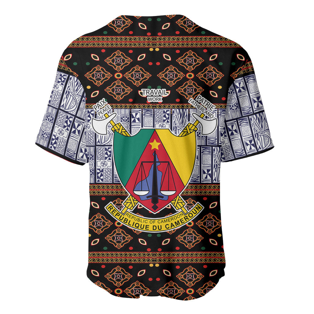 Cameroon Toghu Baseball Jersey Flag Coat Of Arms - Traditional Bamenda Art