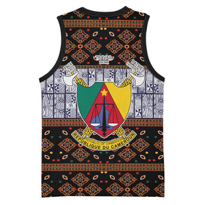 Cameroon Toghu Basketball Jersey Flag Coat Of Arms - Traditional Bamenda Art
