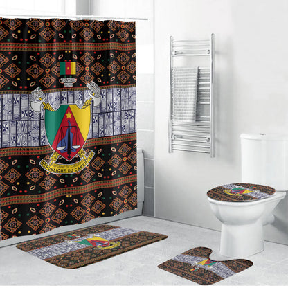 Cameroon Toghu Bathroom Set Flag Coat Of Arms - Traditional Bamenda Art