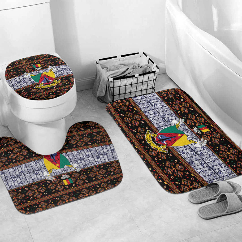 Cameroon Toghu Bathroom Set Flag Coat Of Arms - Traditional Bamenda Art