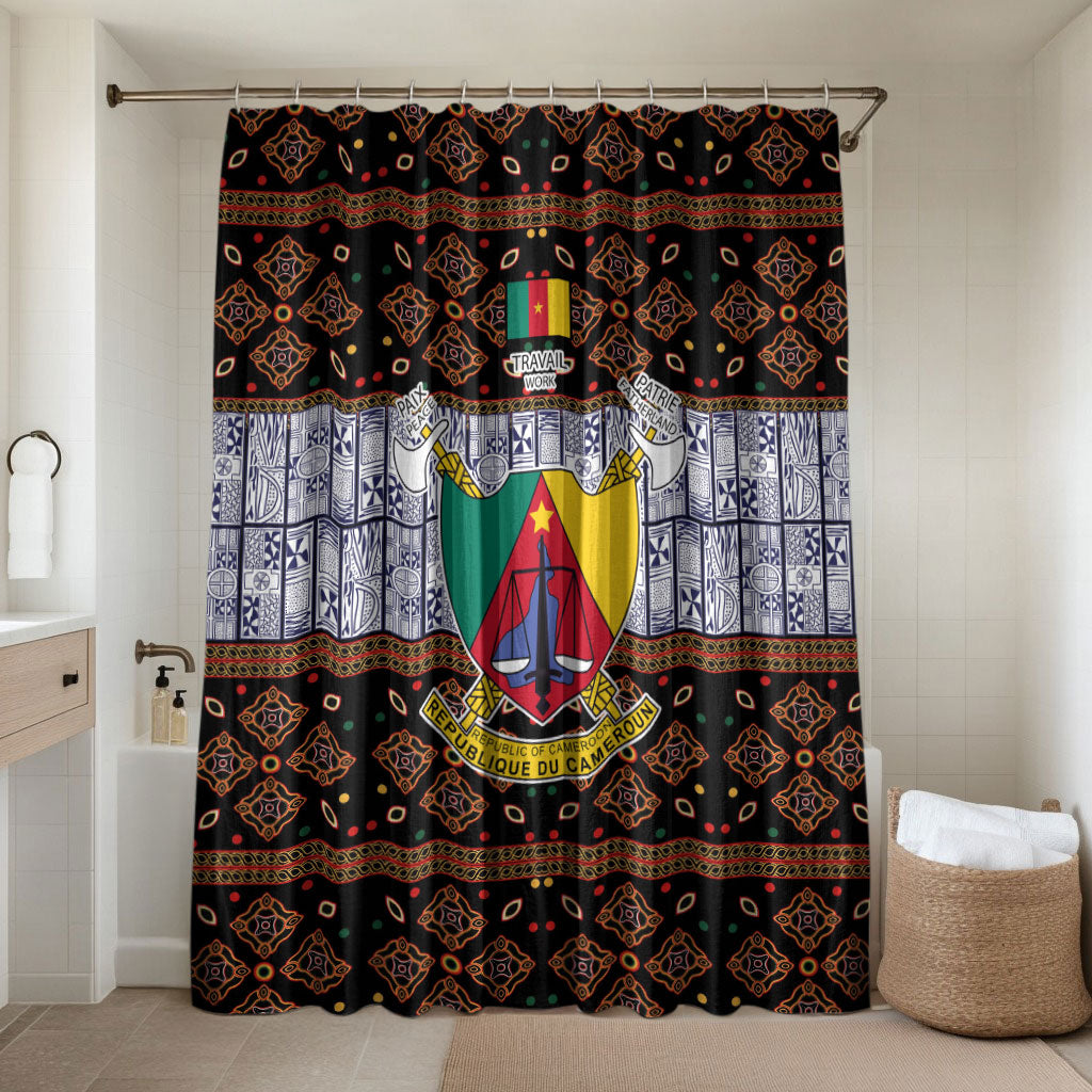 Cameroon Toghu Bathroom Set Flag Coat Of Arms - Traditional Bamenda Art