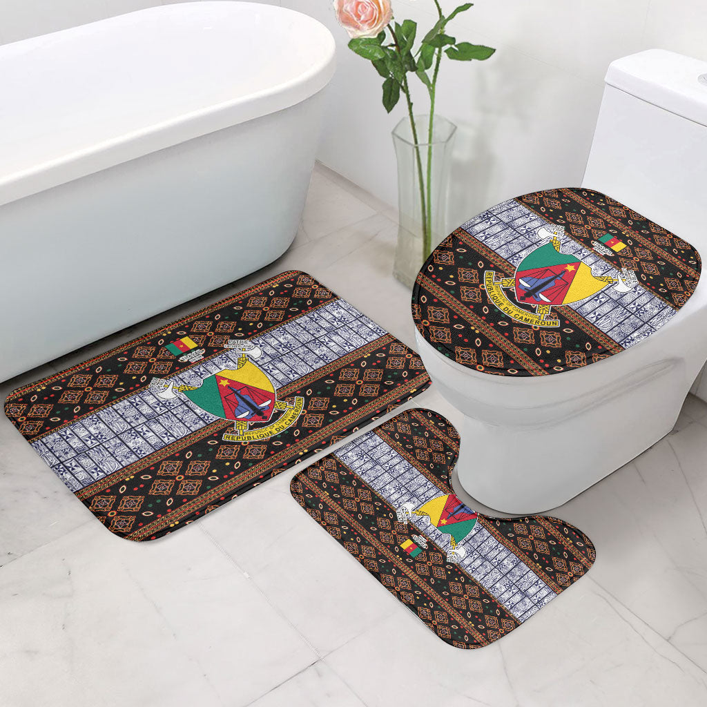 Cameroon Toghu Bathroom Set Flag Coat Of Arms - Traditional Bamenda Art