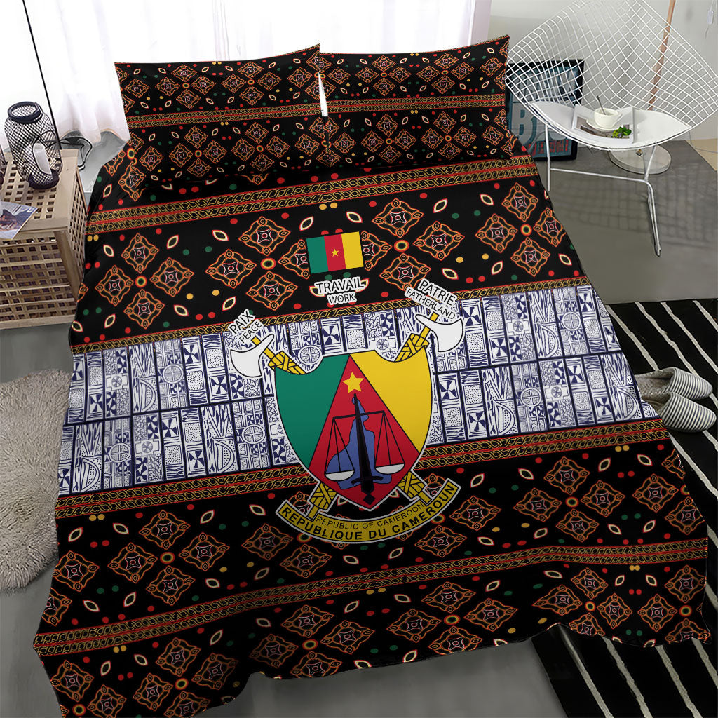 Cameroon Toghu Bedding Set Flag Coat Of Arms - Traditional Bamenda Art