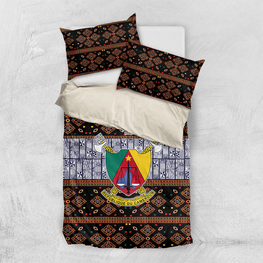 Cameroon Toghu Bedding Set Flag Coat Of Arms - Traditional Bamenda Art